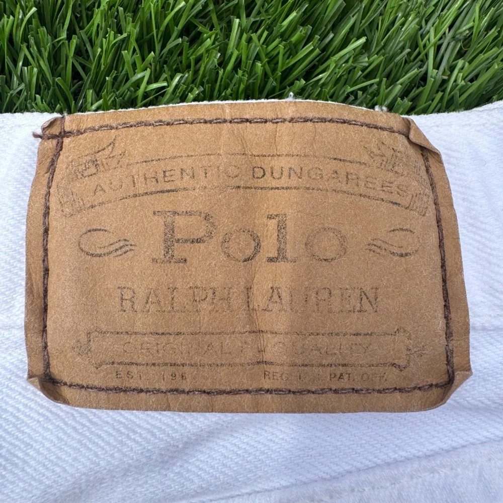 Polo Ralph Lauren Womens 28 White Denim Jean Shorts Cut Off Raw Frayed Hem